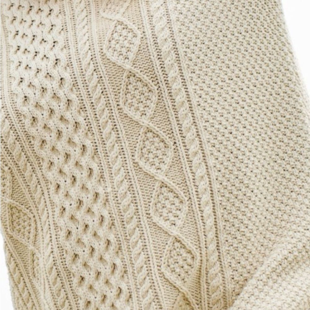 LL Bean Signature Cotton mauve Fisherman Tunic Sweater - Picture 5 of 8